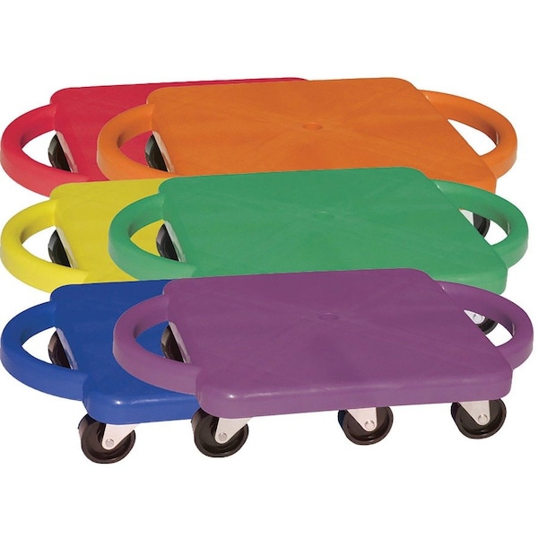 Scooter Set, w/Swivel Casters, 12"x12", 6/ST, AST
